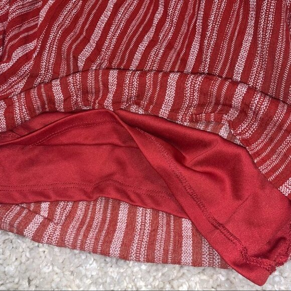One Clothing Chevron Striped Romper Red White Shorts V-neck Women’s Size Large - Picture 8 of 11
